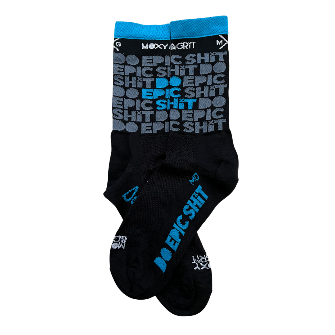 Sport deeltje onbetaald Do Epic Shit Socks (black/blue socks) – Moxy & Grit