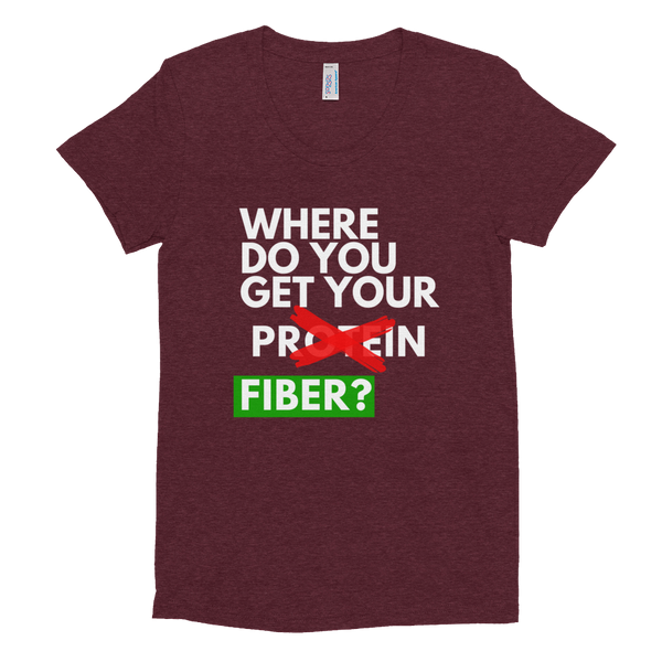 Where Do You Get Your Fiber Women's Crew Neck T-shirt