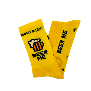 BEER ME socks (neon yellow)!